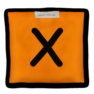 Woreczek gimnastyczny z literką X - szkolny Akson