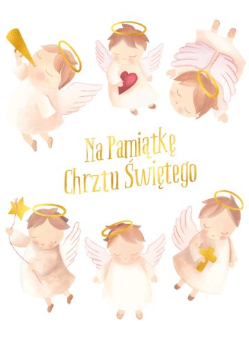 Karnet b6 chrzest aniołki