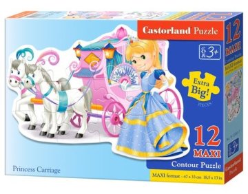 Puzzle 12 maxi Księżniczka i kareta