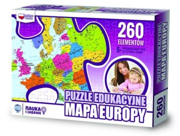 Puzzle 260 Edukacyjne mapa Europy 