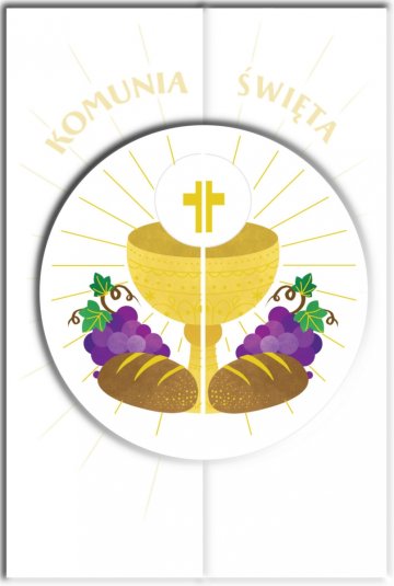 Karnet B6 komunia rozkładany kielich