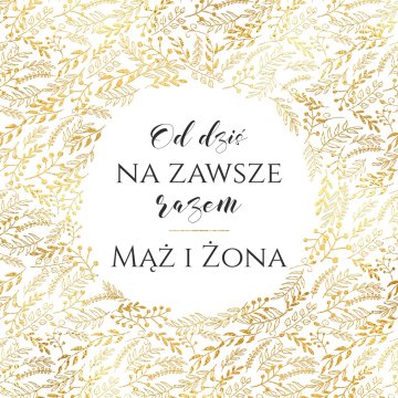 Karnet KWD z bilecikiem HS tł ślub złoty