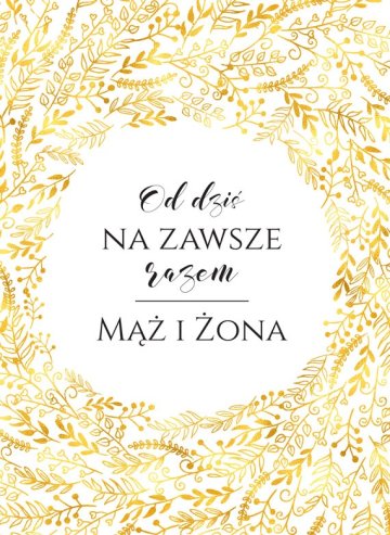 Karnet ślub złoty